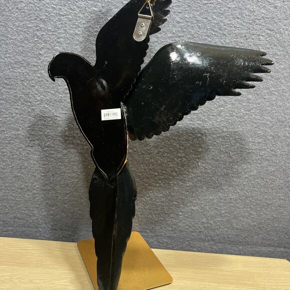 CIT Hand Painted 14” Yellow Parrot Bird On Branch Wall Mount Decor Sculpture - Picture 6 of 13